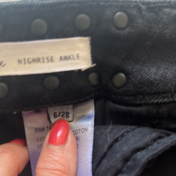 High Rize Stretch Denim Ankle Jeans with Stud accent - Picture 10 of 15